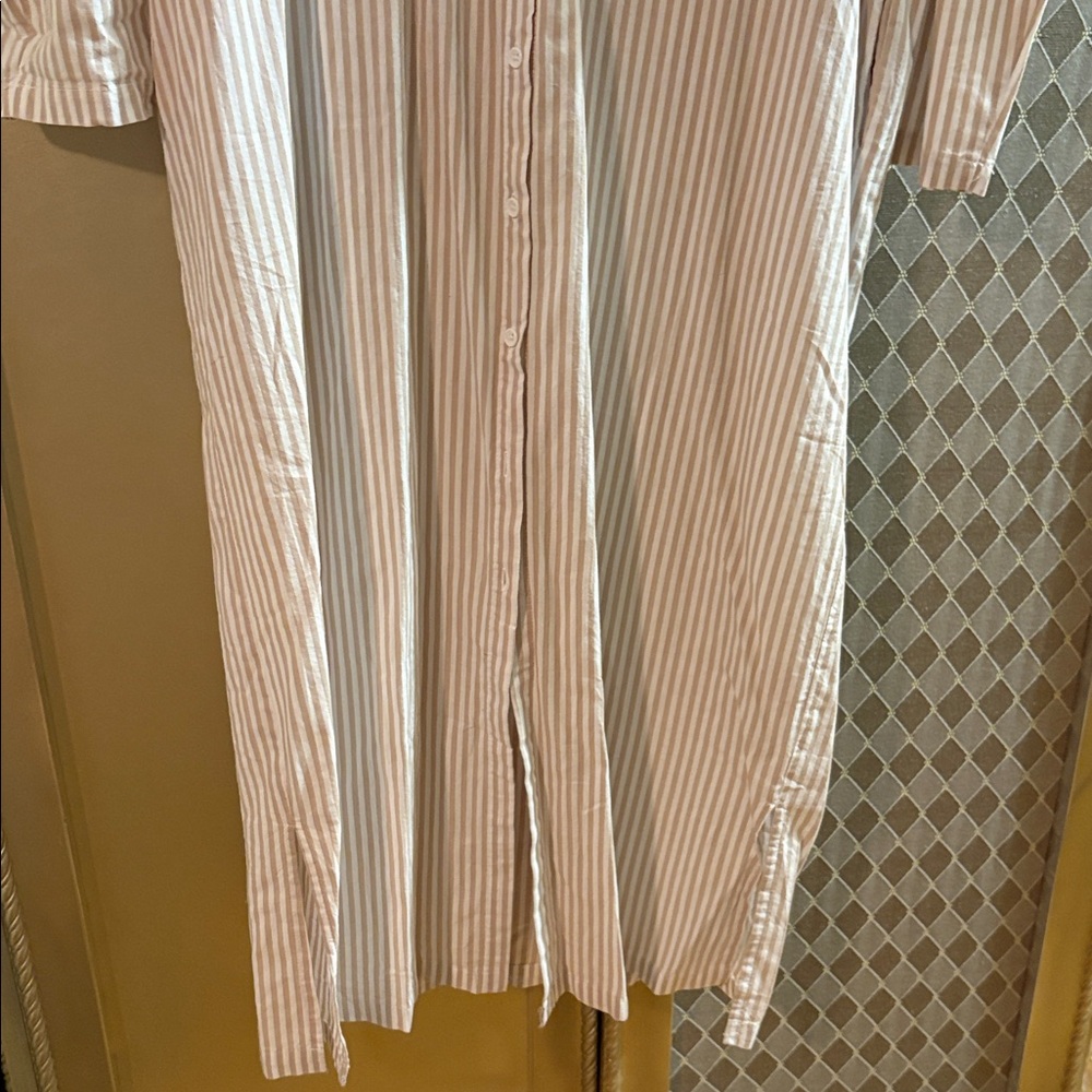 NEW didn’t come W tags  Price for 1 Striped tan Maxi Shirt Dress - Picture 5 of 5